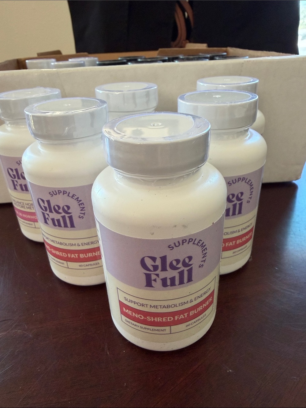 Glee Full Meno-Shred Fat Burner Supplement — White & Lavender Bottle
